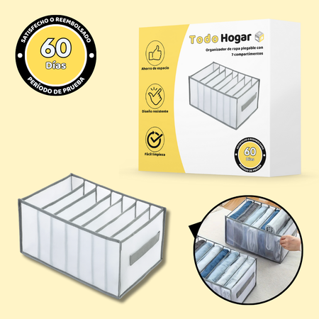 Organizador de ropa plegable con 7 compartimentos