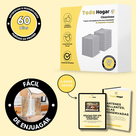 Cleaninox – Trapos restregadores de acero inoxidable potentes y duraderos