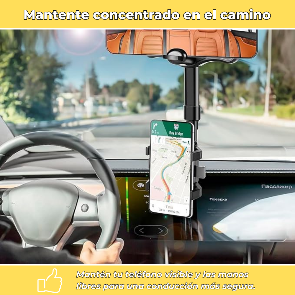 VisionGrip 360 – Soporte de Teléfono para Auto Giratorio