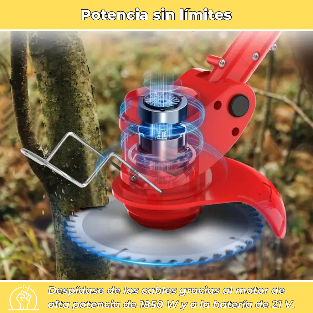 D80 PRO Desbrozadora Inalámbrica de Alta Potencia – Corta Pasto, Arbustos y Ramas Gruesas
