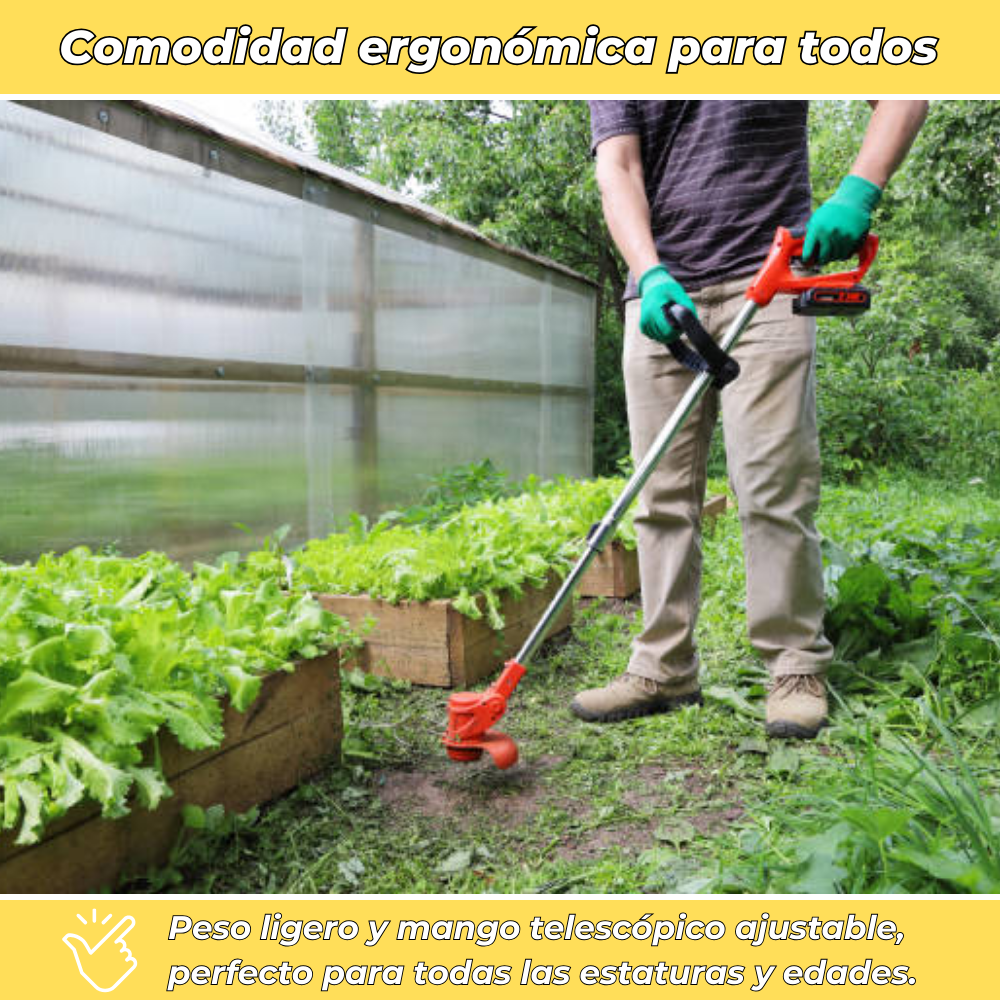 D80 PRO Desbrozadora Inalámbrica de Alta Potencia – Corta Pasto, Arbustos y Ramas Gruesas