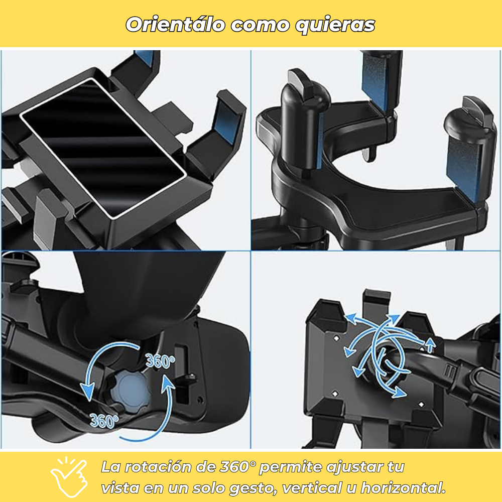 VisionGrip 360 – Soporte de Teléfono para Auto Giratorio