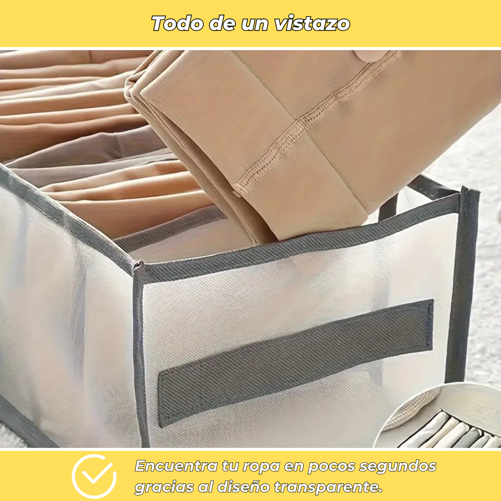 Organizador de ropa plegable con 7 compartimentos