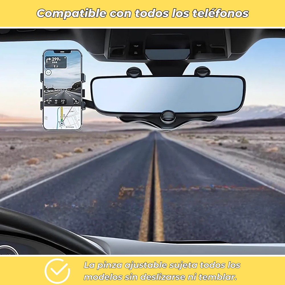 VisionGrip 360 – Soporte de Teléfono para Auto Giratorio